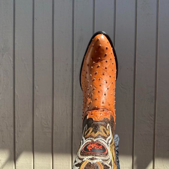 #52 Rodeo Bravo Imitation Ostrich Western Boot - Picture 4 of 5